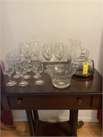 Assorted Glassware, Cheeseboard w/Dome