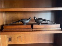 Pair of Vintage Handmade Bronze Pheasants