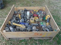 LARGE CRATE OF BANJO VALVES, SPRAYER TIPS FITTINGS