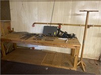 Assorted Hand Tools, Saws, Levels, Wood Stand
