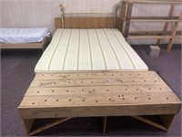 Queen Size Brass Bed & Shopmade Bench