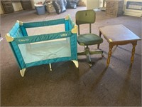 Graco Playpen, Wood Table & Office Chair
