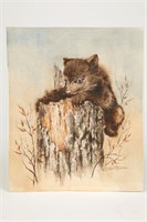 SONYA MCKINZIE Baby Bear Watercolor Painting