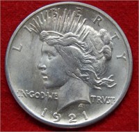 1921 Peace Silver Dollar -- High Relief