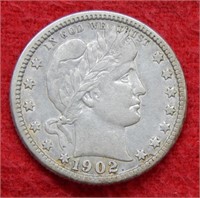 1910 D Barber Silver Quarter