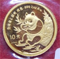 1991 Chinese Panda 1/10th Ounce Gold