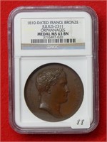 1810 France Julius 2311 Bronze Medal NGC MS63BN