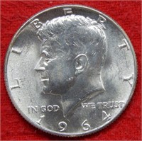 1964 Kennedy Silver Half Dollar Mint Error -Dbl B