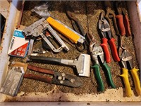 Snips, staplers, tin working tools everything in
