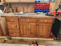 Work bench cabinet- top is 75x30x2"  No contents