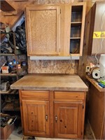2 door work bench & wall cabinet with light bench