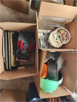 Kitchen ware. 2 boxes. Pyrex and pampered chef