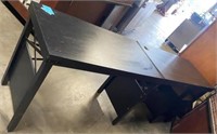 Black double desk table 82"x20"x38.5