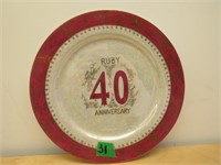 RUBY 40TH ANNIVERSARY PLATE  JAPAN