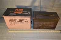2 military ammo cans: hand grenade and 7.62mm NATO