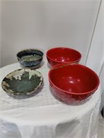 Two Pottery Bowls & Misc. Bowls