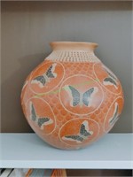 Oriental Butterfly Pottery Vase