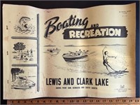 Vintage Lewis and Clark Lake chart/map.