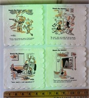 4 Vintage 'Dennis the Menace' comic napkins.