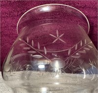 Large etched glass globe