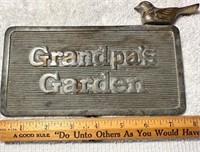 Brass garden plaque