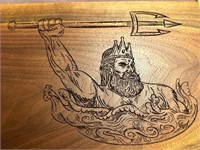 Walnut 'King Neptune' engraving