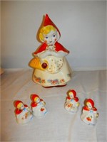 Group of 5 - Little Red Riding Hood Cookie Jar
