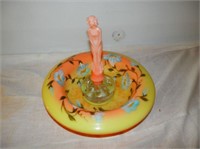 One-Unique HP Fenton glass pink & yellow
