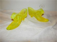 Pair-Yellow Vaseoline Type glass shoes