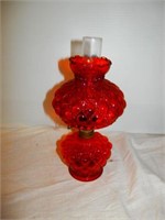 One -Red base and shade miniature lamp