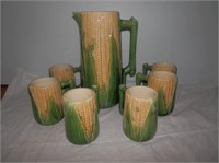 Group of 7- McCoy/Shawnee type tall Corn pitcher