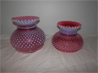 Group of 2 Cranberry hobnail shades