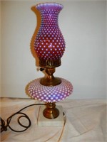 One-Cranberry Hobnail Lamp