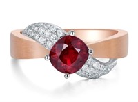 1.2ct Pigeon Blood Ruby 18Kt Gold Ring
