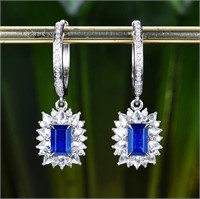 1.6ct Royal Blue Sapphire 18Kt Gold Earrings