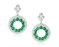 2.05ct Natural Emerald 18Kt Gold Earrings