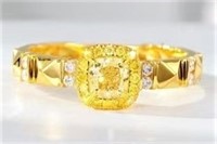 Natural Yellow Diamond 18Kt Gold Ring