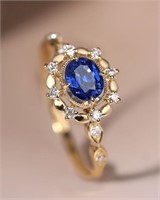 1ct Cornflower Blue Sapphire 18Kt Gold Ring
