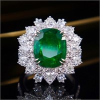 5.7ct Natural Emerald 18Kt Gold Ring