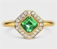 1.2ct Natural Emerald 18Kt Gold Ring