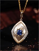 Royal Blue Sapphire 18Kt Gold Pendant