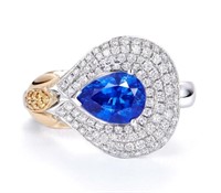 1.6ct Sri Lankan Sapphire 18Kt Gold Ring