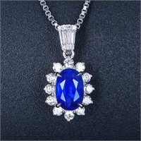 1.45ct Royal Blue Sapphire 18Kt Gold Pendant