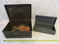 2 Steel Cash Boxes as shown, no keys