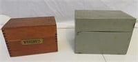 2 Index Card Box, 1 wood finger jointed Recipe an