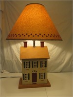 Wooden House Lamp, nice condition