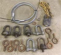 Bucket of Eye Bolts, Clevis, Cable & Others