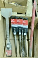lot of 6 Milwaukee Chisels, Bull Points & others
