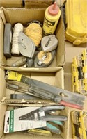3 Boxes Chalk Lines, Wire Strippers, others