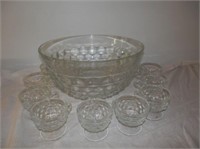 Group of 11-Indiana Whitehall 13 1/8" W Punch Bowl